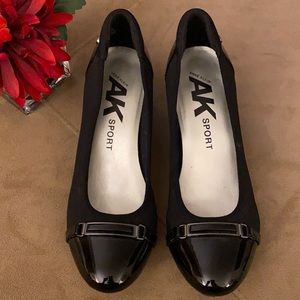 Anne Klein Sport Black Microfiber Heels